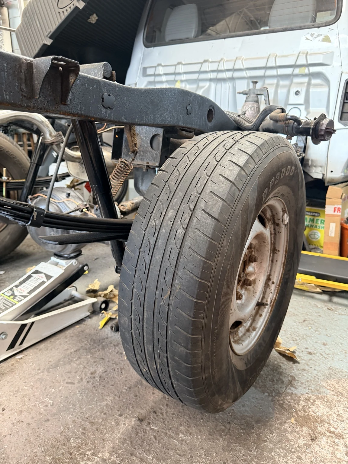 Ford Ranger back on its wheels after rear chassis rebuild